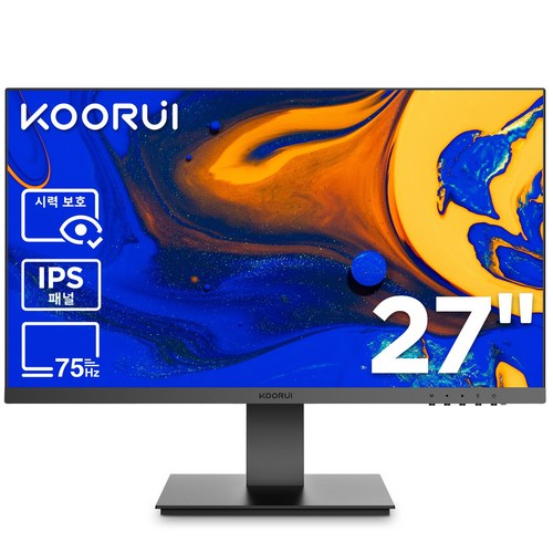 KOORUIFHDIPS사무용평면모니터리얼75Hz초슬림베젤벽걸이지원222427인치