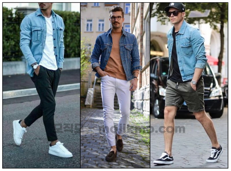 남자 청자켓 코디